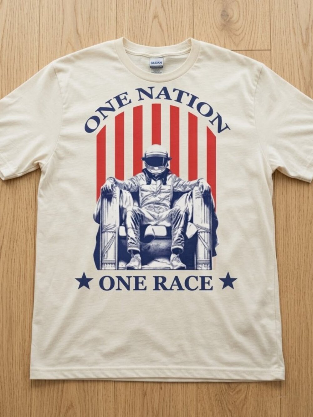 Freedom 250 One Nation One Race Patriotic Racing USA 1776-2026 Graphic T-Shrit